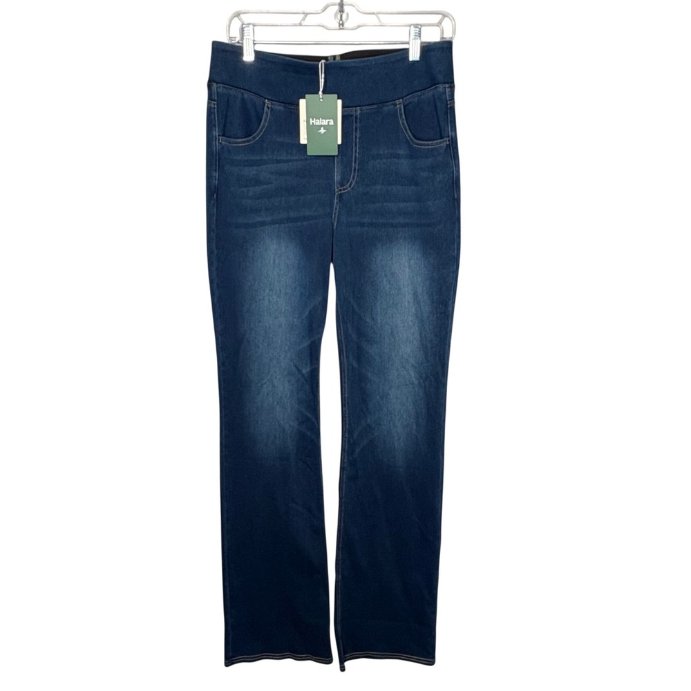 NWT Halara Flex Pull On Bootcut Jeans Large Extra Tall Denim Leggings Minimalist